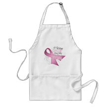 I Wear Pink For My Twin Sister Breast Cancer Aprons