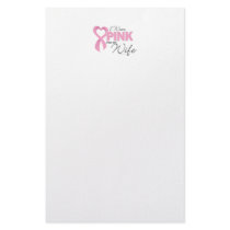 I Wear Pink For My Wife Customized Stationery