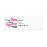 I Wear Pink For The Ta-Tas 42 Breast Cancer Return Address Label