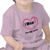 I Wear Pink Heart Ribbon Sister Breast Cancer T Shirt