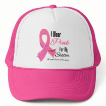 I Wear Pink Ribbon Breast Cancer Sister Trucker Hats