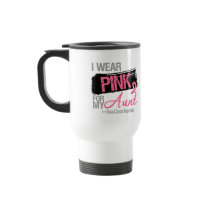 I Wear Pink Ribbon For My Aunt Breast Cancer Coffee Mugs