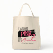 I Wear Pink Ribbon For My Grandma Breast Cancer Canvas Bag