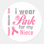I Wear Pink Ribbon For My Niece Stickers