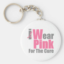 I Wear Pink Ribbon For The Cure Key Chain