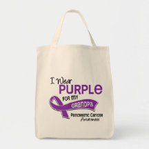 I Wear Purple 42 Grandpa Pancreatic Cancer Canvas Bag