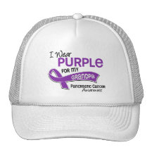 I Wear Purple 42 Grandpa Pancreatic Cancer Mesh Hats