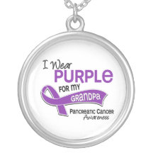I Wear Purple 42 Grandpa Pancreatic Cancer Jewelry