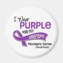 I Wear Purple 42 Grandpa Pancreatic Cancer Fridge Magnets