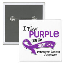 I Wear Purple 42 Grandpa Pancreatic Cancer Pins