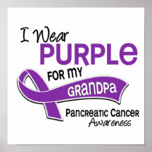 I Wear Purple 42 Grandpa Pancreatic Cancer Print