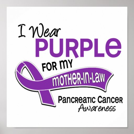 I Wear Purple 42 Mother-In-Law Pancreatic Cancer Print