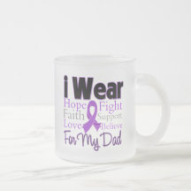 I Wear Purple Collage Dad - Pancreatic Cancer Mugs