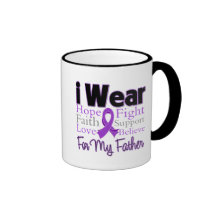 I Wear Purple Collage Father - Pancreatic Cancer Coffee Mugs