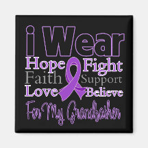 I Wear Purple Collage Grandfather - Pancreatic Can Magnets