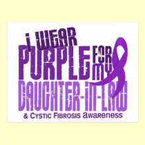 I Wear Purple Daughter-In-Law 6.4 Cystic Fibrosis postcards