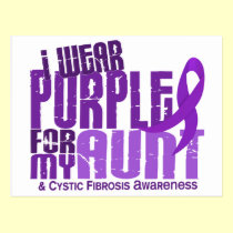 I Wear Purple For My Aunt 6.4 Cystic Fibrosis postcards