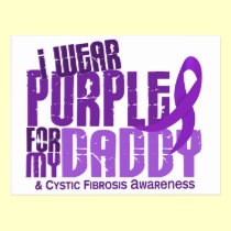 I Wear Purple For My Daddy 6.4 Cystic Fibrosis postcards