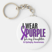 I Wear Purple For My Daughter 10 Epilepsy Key Chain