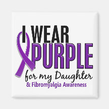 I Wear Purple For My Daughter 10 Fibromyalgia Magnets
