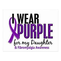 I Wear Purple For My Daughter 10 Fibromyalgia Postcards