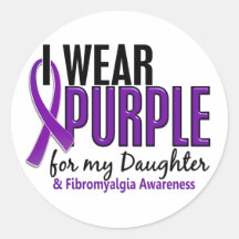 I Wear Purple For My Daughter 10 Fibromyalgia Stickers