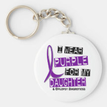 I Wear Purple For My Daughter 37 Epilepsy Key Chain