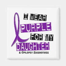 I Wear Purple For My Daughter 37 Epilepsy Fridge Magnet