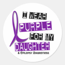 I Wear Purple For My Daughter 37 Epilepsy Stickers