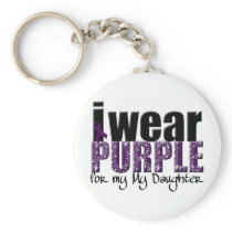 I Wear Purple For My Daughter Key Chain