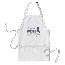 I Wear Purple For My Daughter (Purple Ribbon) Apron