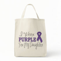 I Wear Purple For My Daughter (Purple Ribbon) Bag