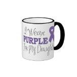 I Wear Purple For My Daughter (Purple Ribbon) Mugs