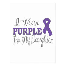 I Wear Purple For My Daughter (Purple Ribbon) Post Cards