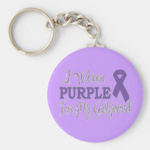 I Wear Purple For My Girlfriend (Purple Ribbon) Key Chain