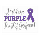 I Wear Purple For My Girlfriend (Purple Ribbon) Postcard