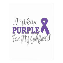 I Wear Purple For My Girlfriend (Purple Ribbon) Postcards