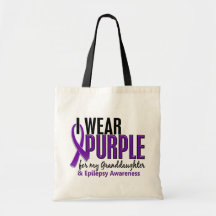 I Wear Purple For My Granddaughter 10 Epilepsy Canvas Bag