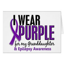 I Wear Purple For My Granddaughter 10 Epilepsy Greeting Cards