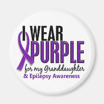 I Wear Purple For My Granddaughter 10 Epilepsy Refrigerator Magnets