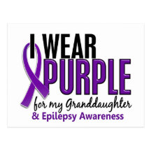 I Wear Purple For My Granddaughter 10 Epilepsy Postcard