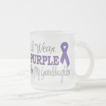 I Wear Purple For My Granddaughter (Purple Ribbon) Coffee Mugs