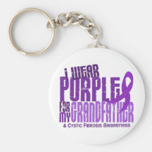I Wear Purple For My Grandfather 6.4 Cystic Fibros Keychains