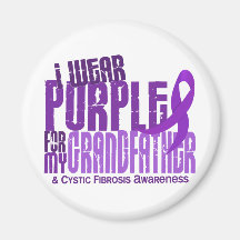 I Wear Purple For My Grandfather 6.4 Cystic Fibros Refrigerator Magnets
