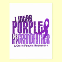 I Wear Purple For My Grandfather 6.4 Cystic Fibros postcards