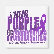 I Wear Purple For My Grandmother 6.4 Cystic Fibros Magnets