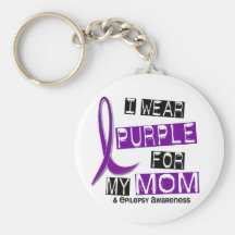 I Wear Purple For My Mom 37 Epilepsy Keychains