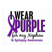 I Wear Purple For My Nephew 10 Epilepsy Postcard