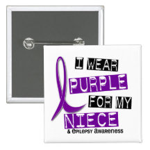 I Wear Purple For My Niece 37 Epilepsy Button