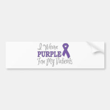 I Wear Purple For My Patients (Purple Ribbon) Bumper Sticker